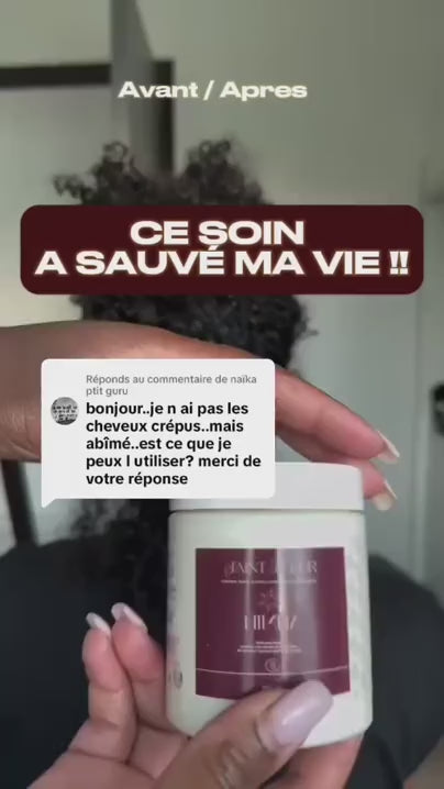 Application de HIMBA sur cheveux crépus, avant et après